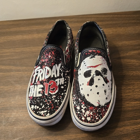Vans Jason Vorhees Friday the 13th Slip-On Shoes 5.5 Womens 4 Mens - Picture 1 of 5